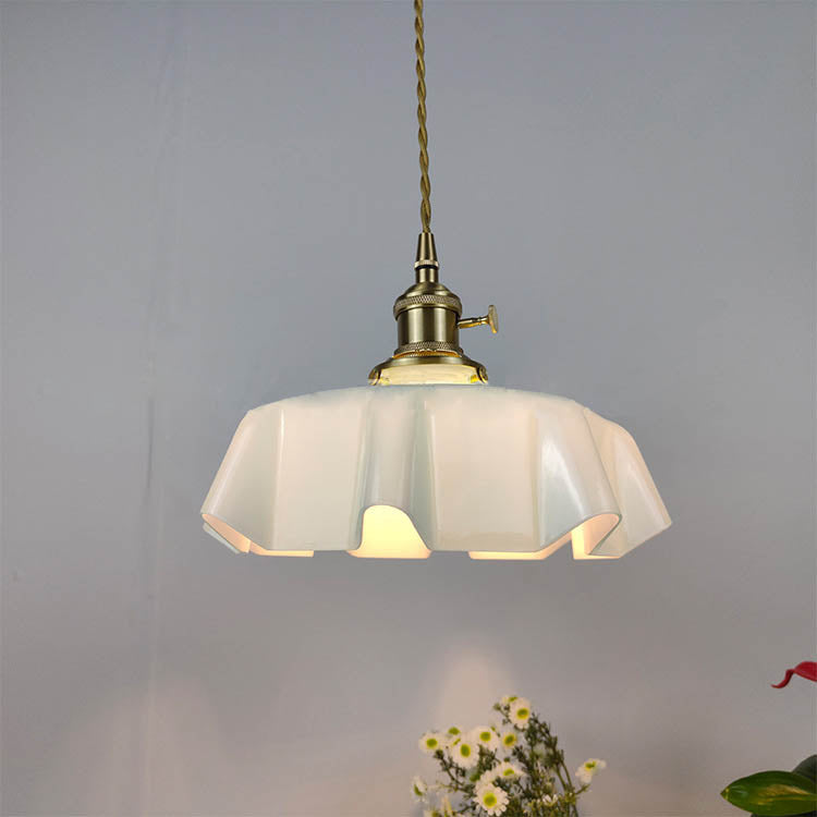Japanese Cream Petal Glass Pendant Light