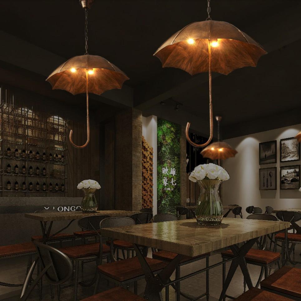 Retro Industrial Umbrella 5-Light Chandelier