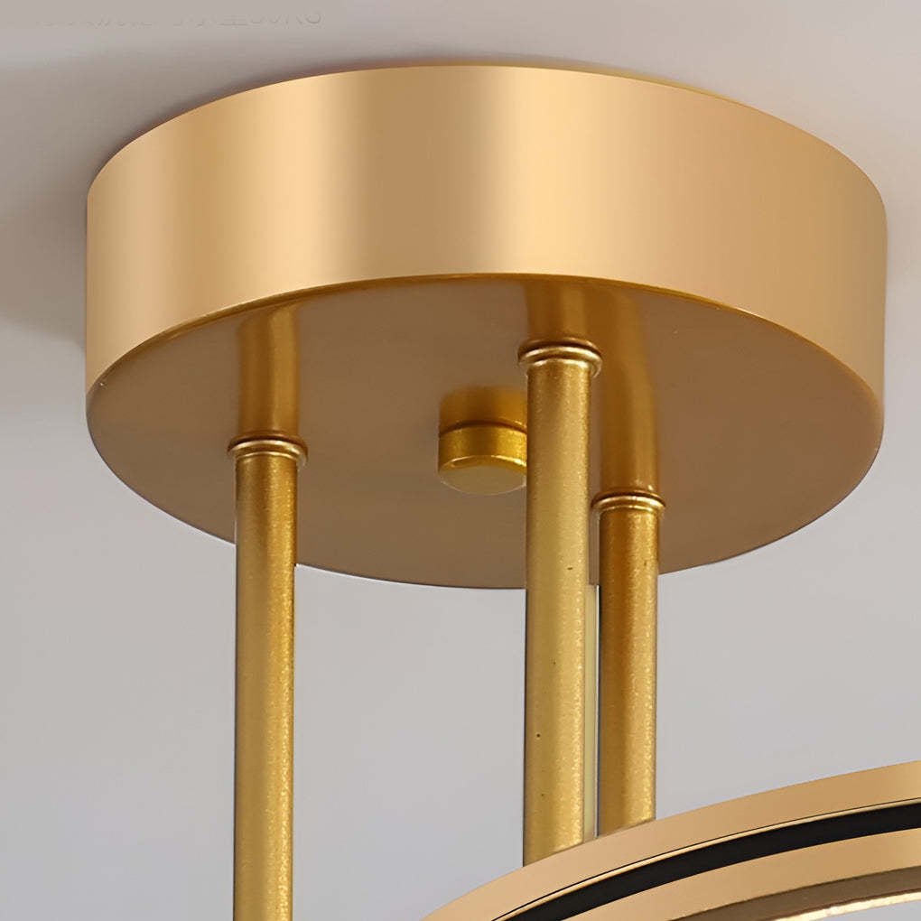 Minimalist Triple Ring Metal Nordic Chandelier