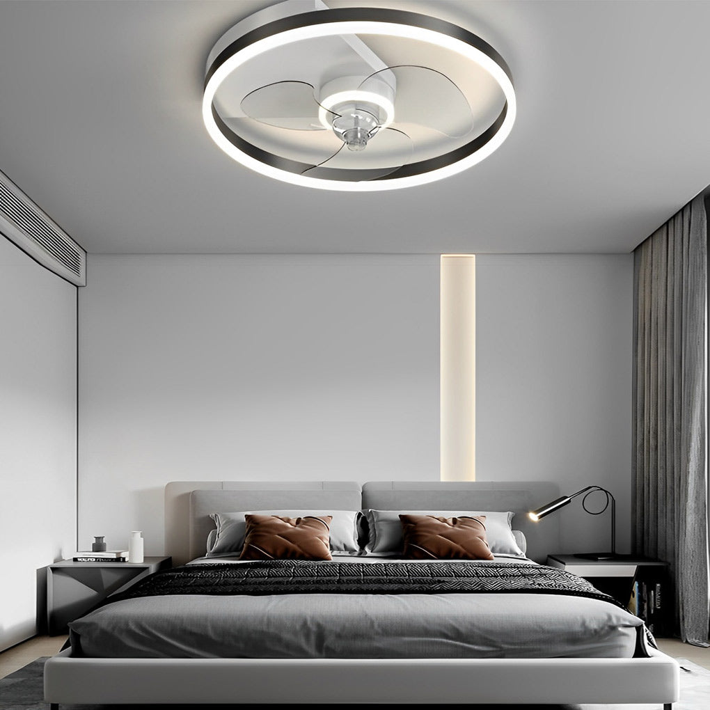 Round LED Mute Intelligent Modern Bladeless Fan