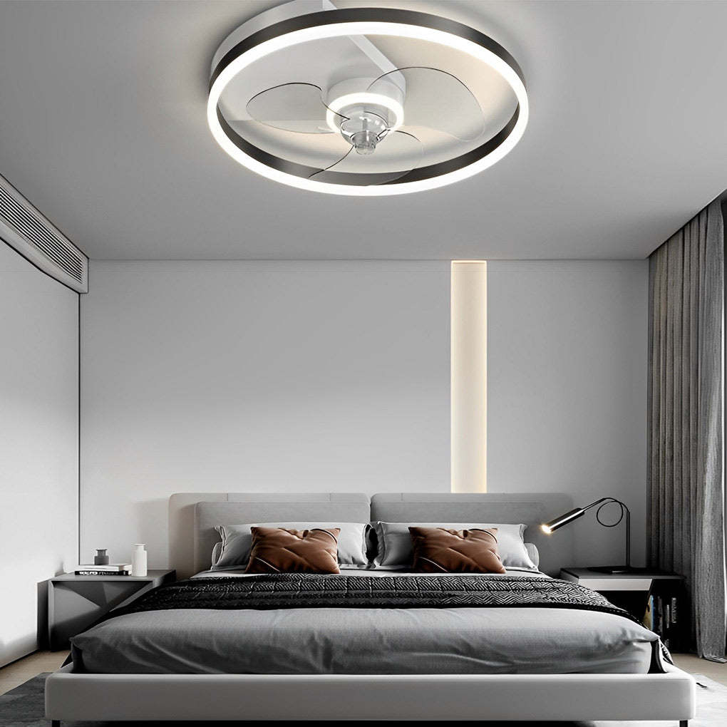 Round LED Mute Intelligent Modern Bladeless Fan