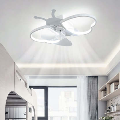 Nordic Silicone Butterfly LED Flush Mount Ceiling Fan Light
