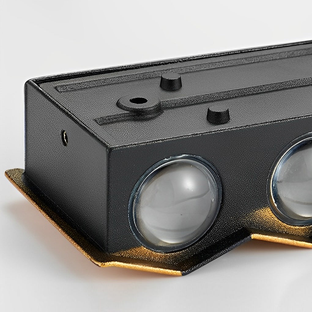 Black & Gold Aluminum LED Outdoor Up Down Wall Light-Lighom