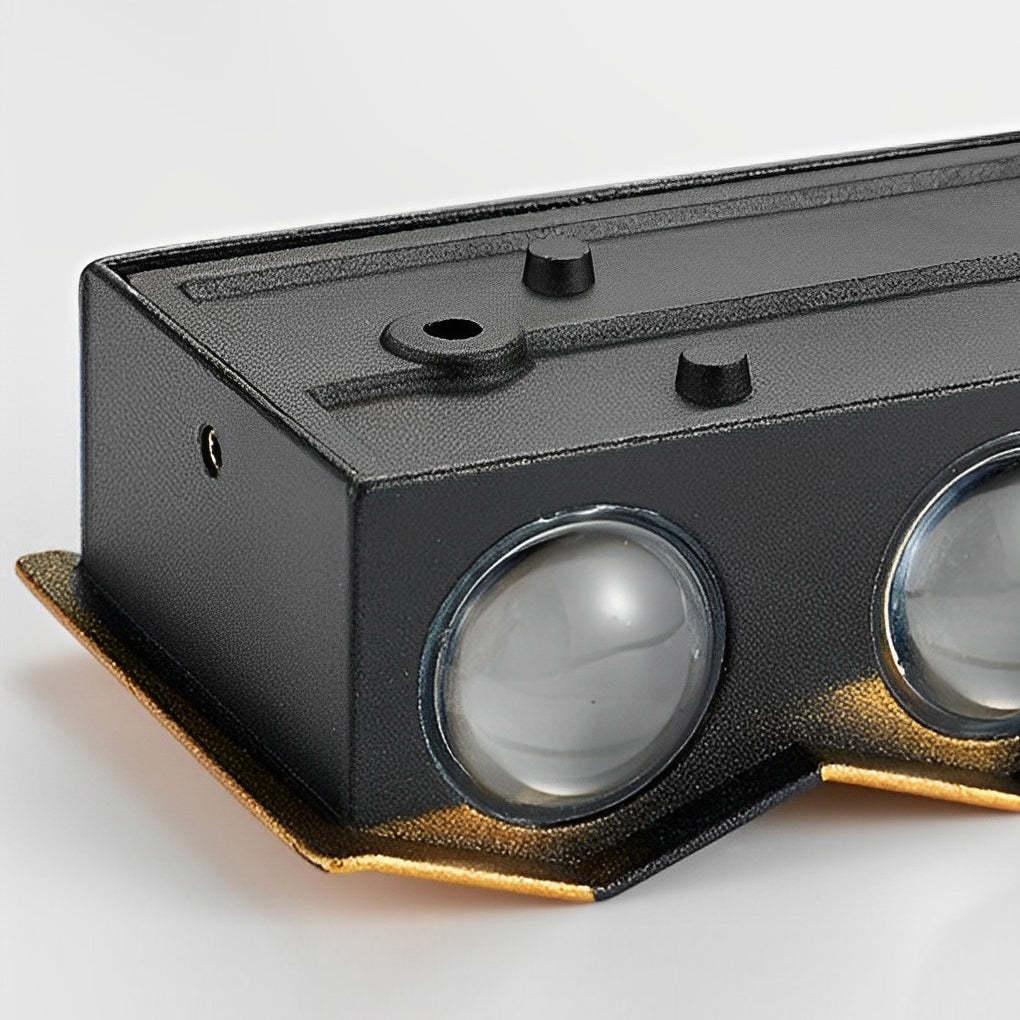 Black & Gold Aluminum LED Outdoor Up Down Wall Light-Lighom