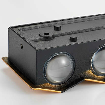 Black & Gold Aluminum LED Outdoor Up Down Wall Light-Lighom