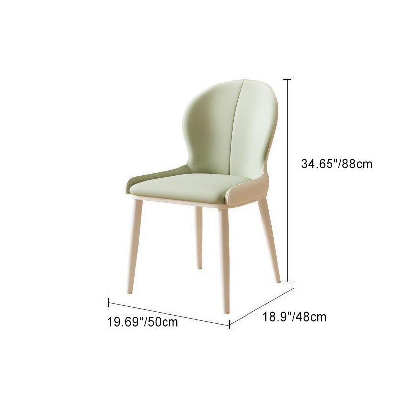 Nordic Curved Microfiber Leather Dining Chair — Orange
