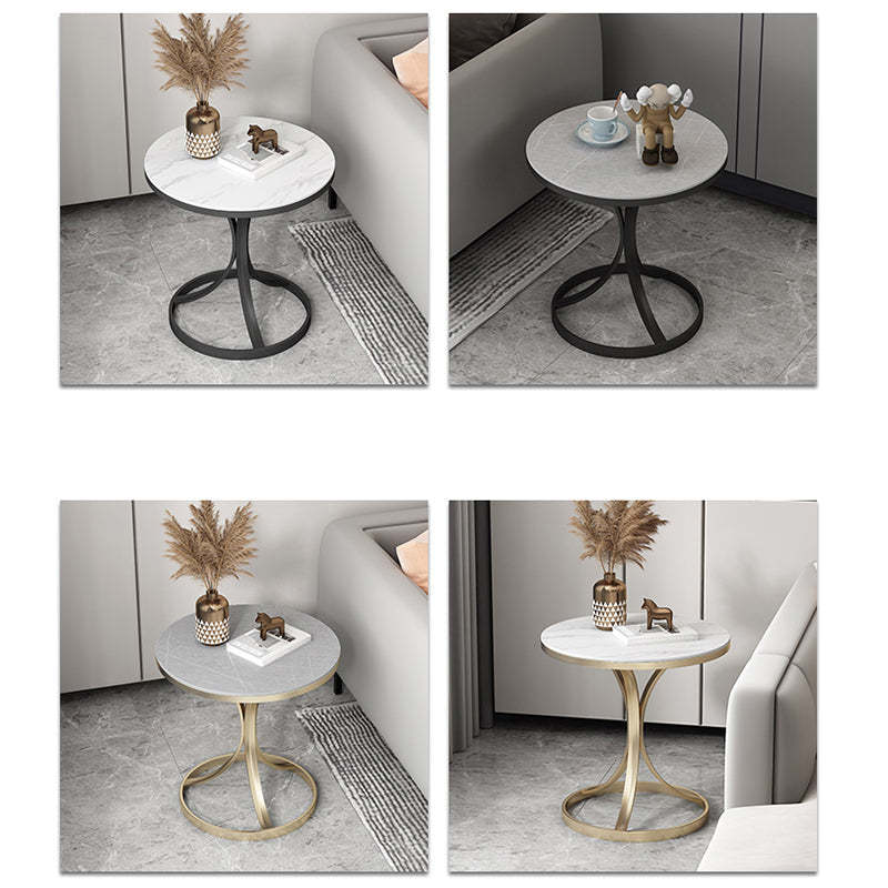 Modern Luxury Rock Slab Steel Coffee Table
