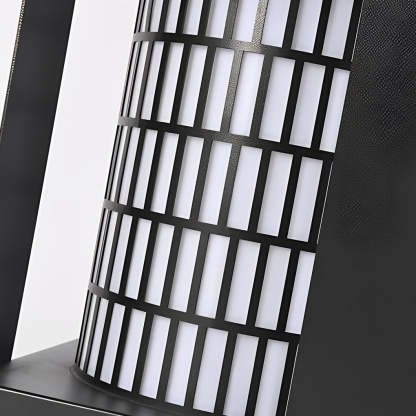 Square Lantern Waterproof LED Black Modern Backyard Landscaping Lights-Lighom