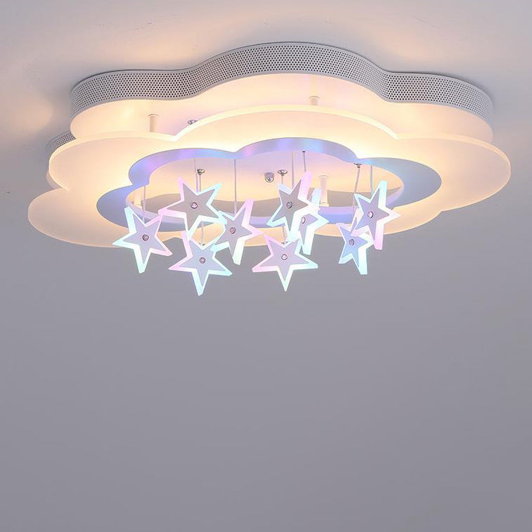 Nordic Star Cloud Acrylic LED Kids Flush Ceiling Light