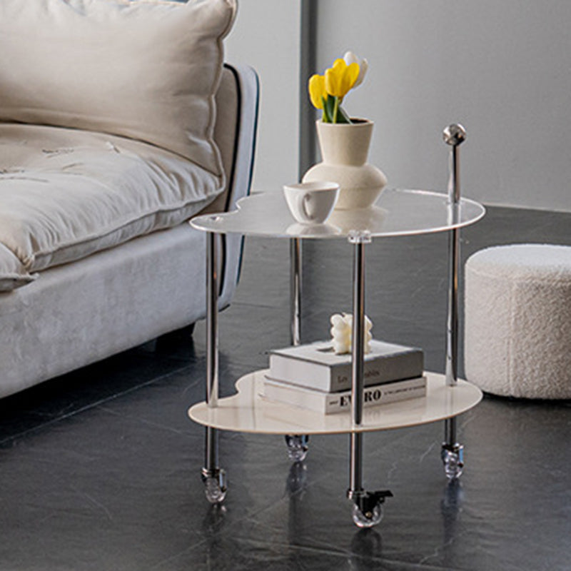Minimalist Cloud Acrylic Steel 2-Tier End Table