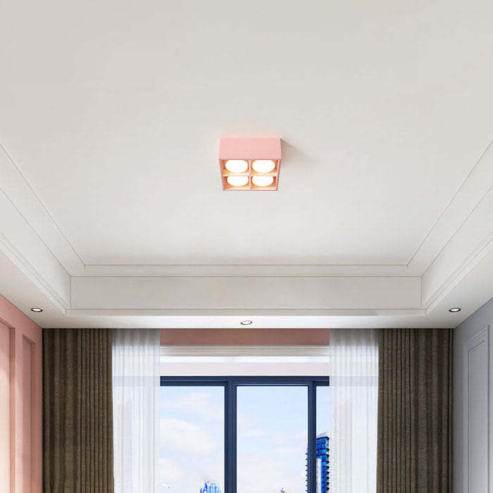 Minimalist Square Iron Spotlight LED Flush Mount Light
