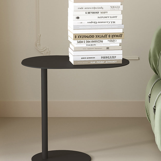 Minimalist Geometric Round Iron End Table