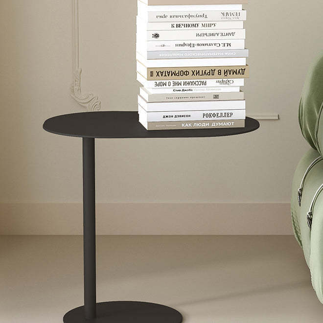 Minimalist Geometric Round Iron End Table