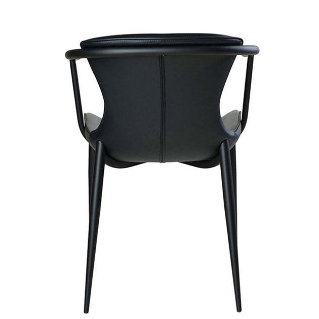Minimalist trapezoid saddle black dining chairs & benches