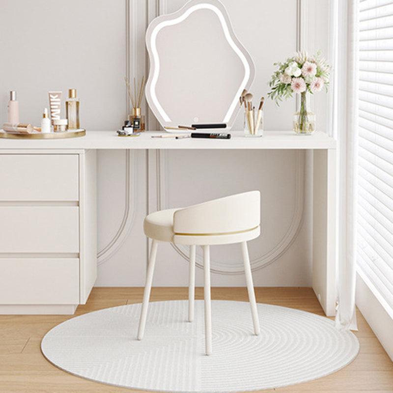 Minimalist Round Leather Iron Vanity Stool