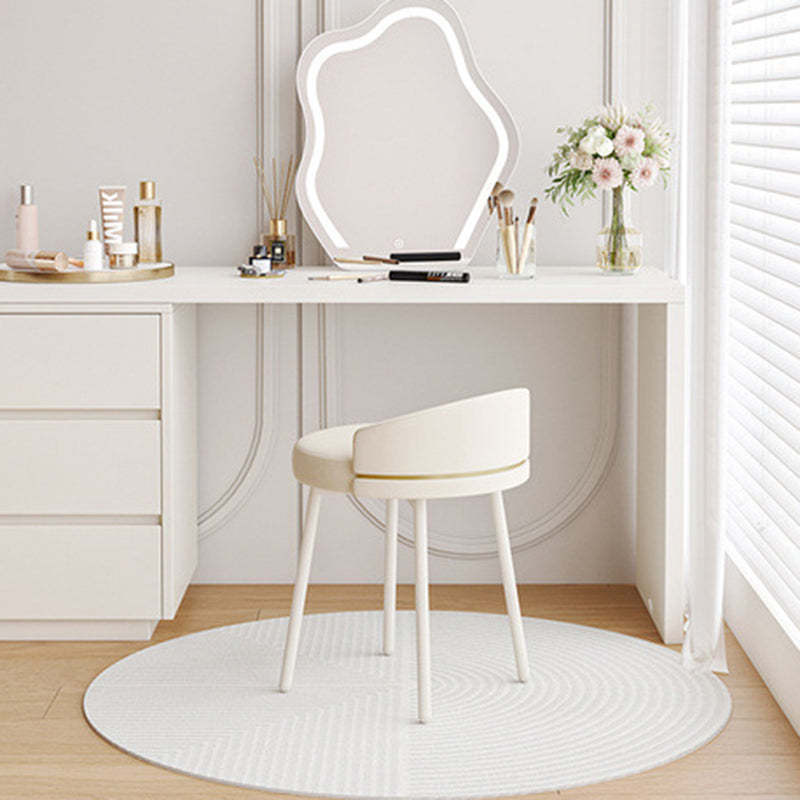 Minimalist Round Leather Iron Vanity Stool