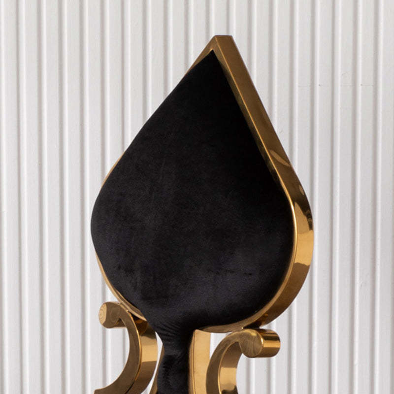 Contemporary Spade Velvet Titanium Dining Chair