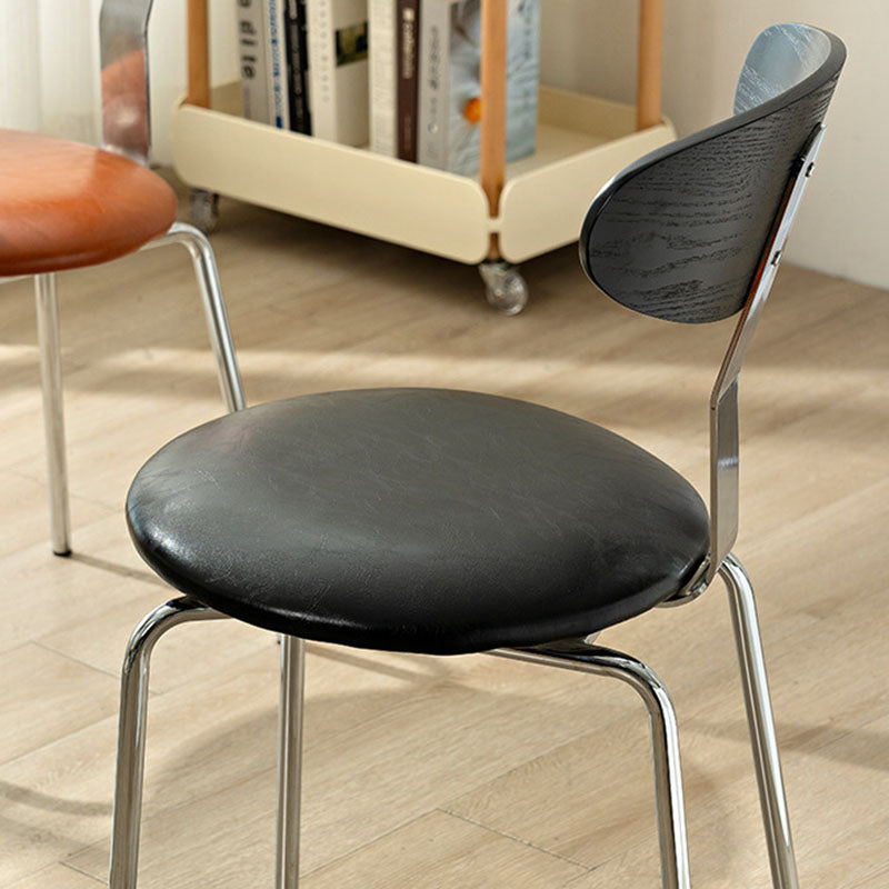 Minimalist Round Wood Iron Dining Chair