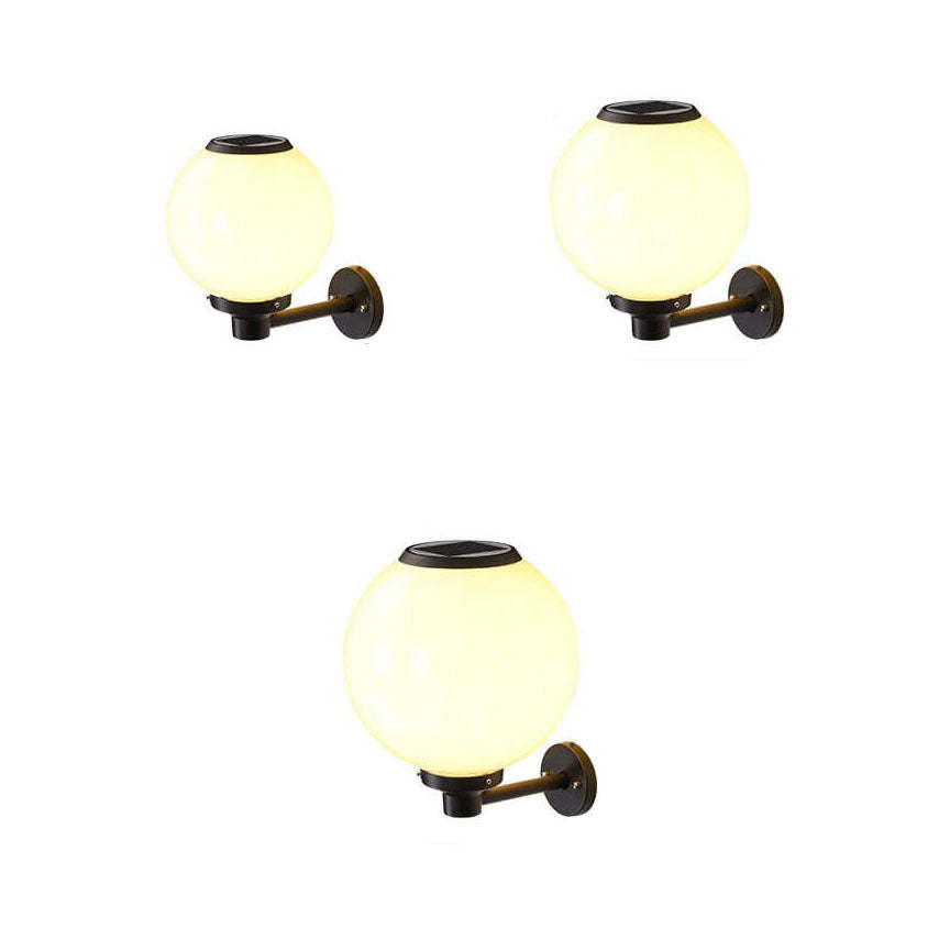 Modern Outdoor Solar Round Ball LED Wall Sconce