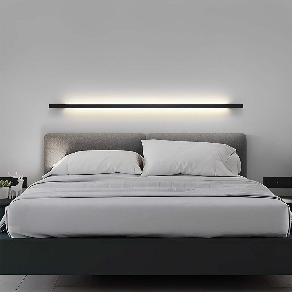 Minimalist Strip Three Step Dimming LED Black Postmodern Wall Lamp-Lighom
