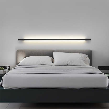 Minimalist Strip Three Step Dimming LED Black Postmodern Wall Lamp-Lighom