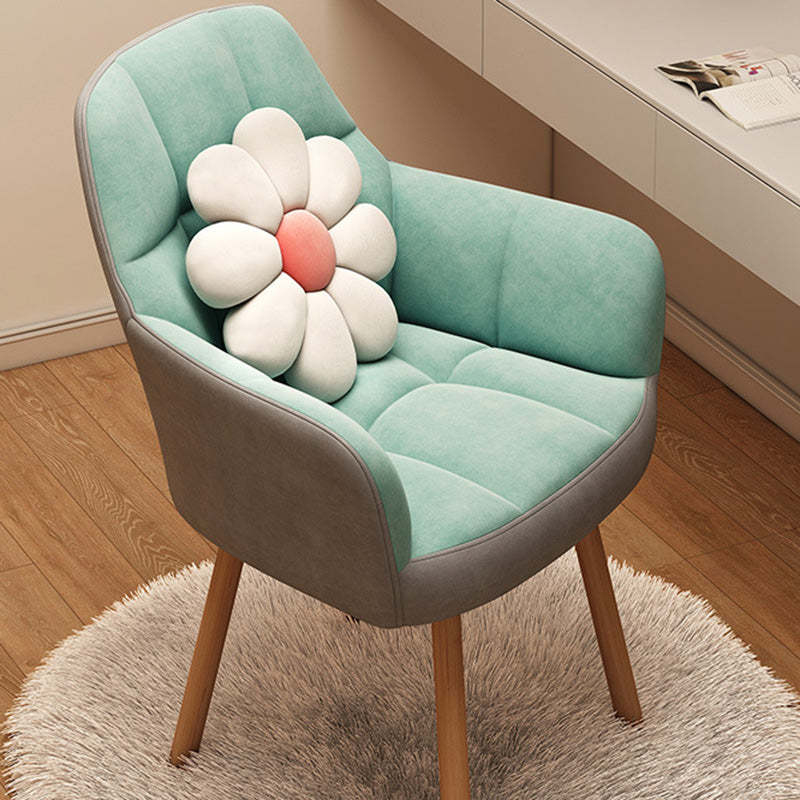 Modern Velvet Tapered-Leg Vanity Stool
