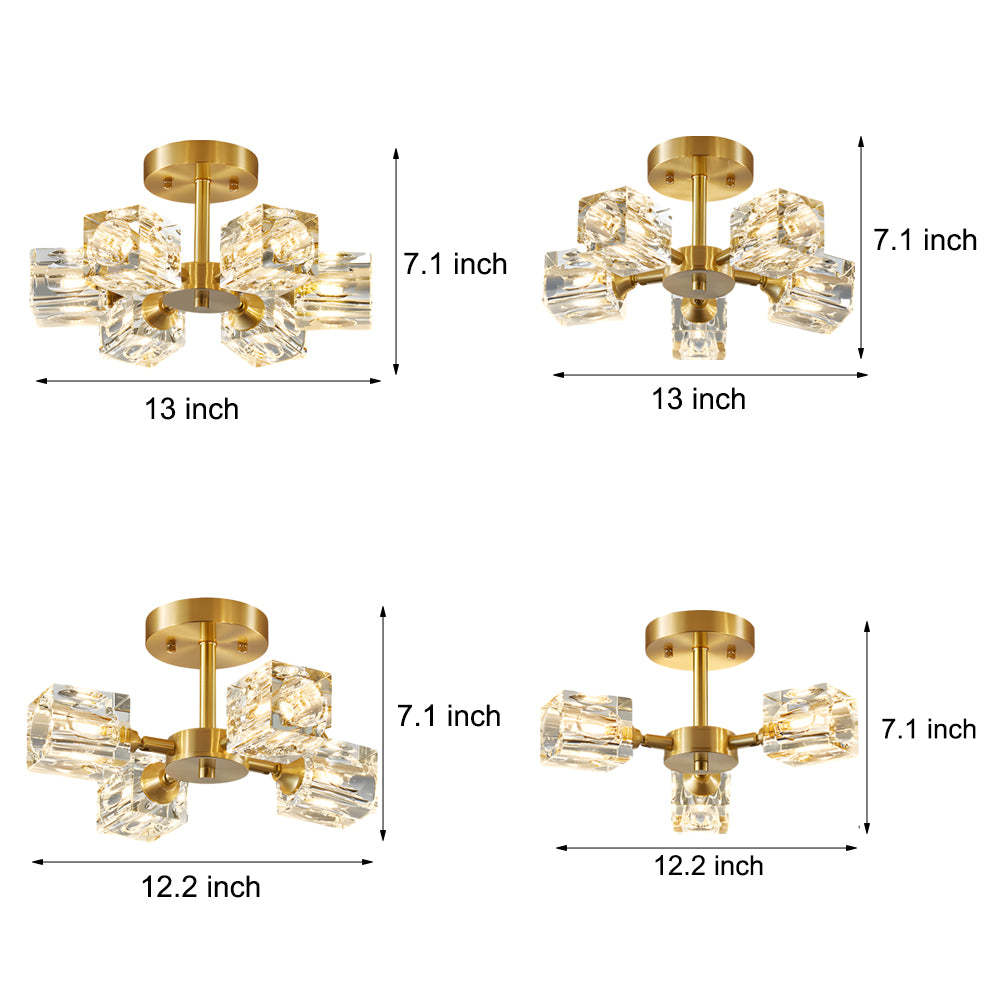 Adjustable Crystal Shade Ceiling Light