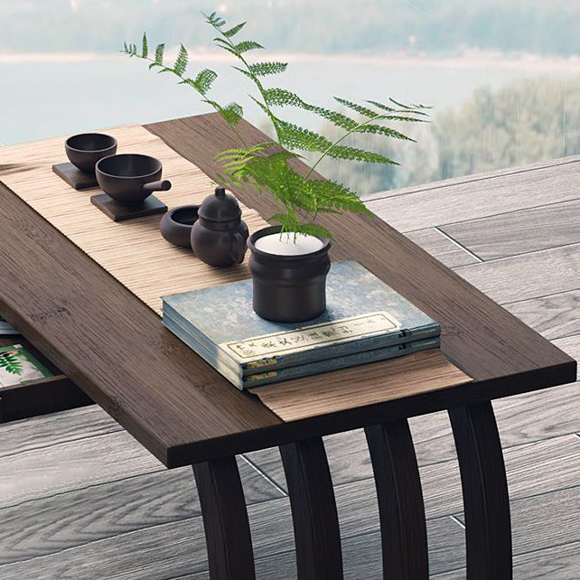 Japanese Curved Bamboo End Table