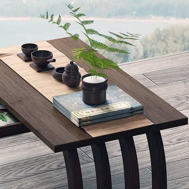 Japanese Curved Bamboo End Table