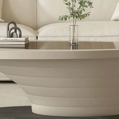 Luxury Oval Glass Coffee Table