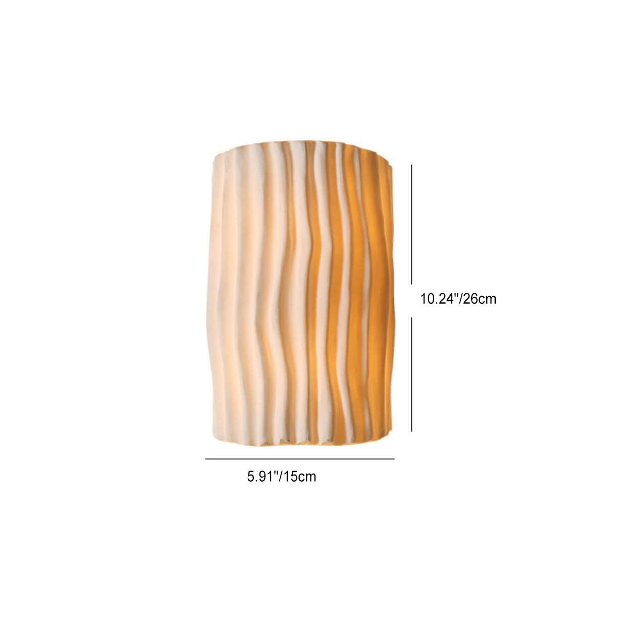 Nordic Resin Striped Half Cylinder Sconce