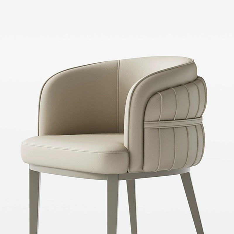 Curved PU Leather Steel Dining Chair