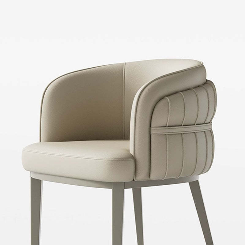 Curved PU Leather Steel Dining Chair
