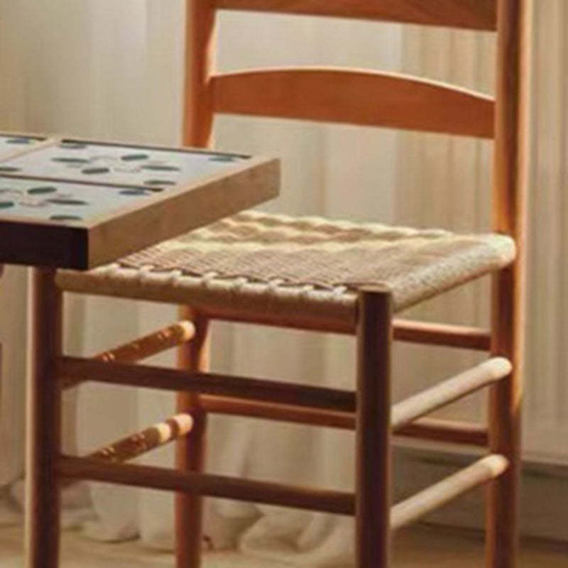 Retro Woven Rubberwood Cord Dining Chair