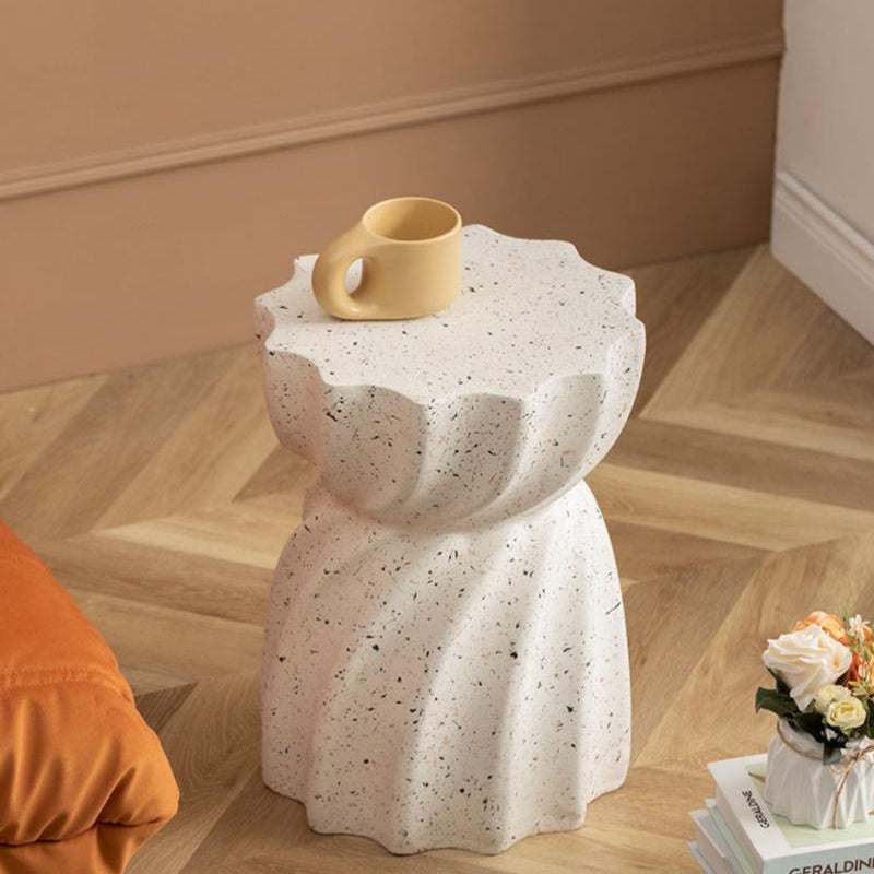 Nordic lace hourglass gray end & side tables in metal wood