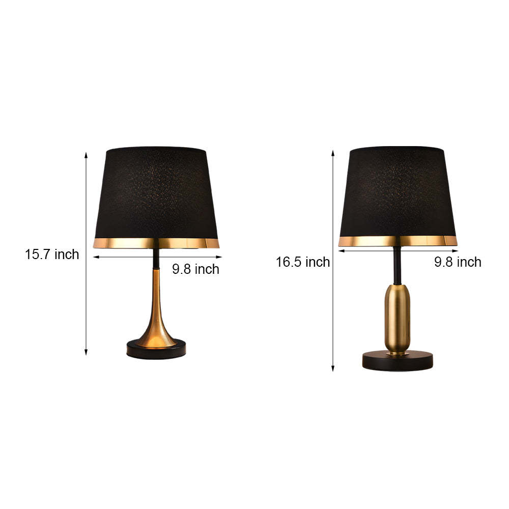 Vintage White/Black and Mid-Century Modern Brass Table Lamp-Lighom