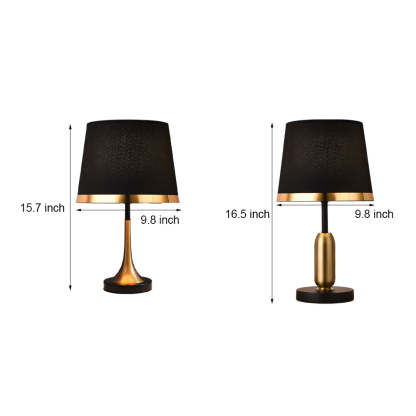 Vintage White/Black and Mid-Century Modern Brass Table Lamp-Lighom