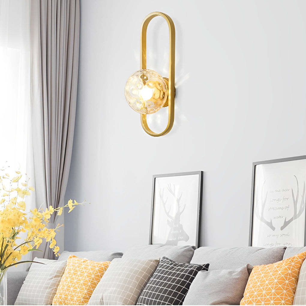 Creative Glass Shade Elliptical Iron Modern Wall Lights Fixture Wall Lamp-Lighom