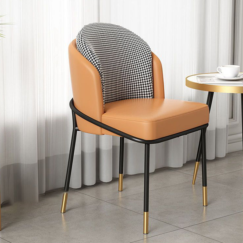 Modern Leather Fabric Curved Dining Chair