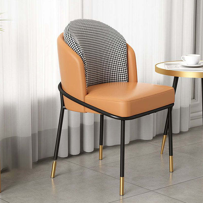 Modern Leather Fabric Curved Dining Chair