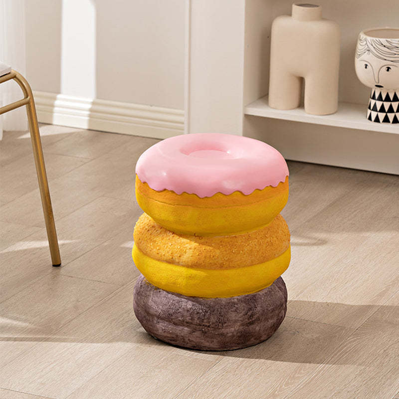 Contemporary Resin Donut Ice Cream Cylindrical Chair