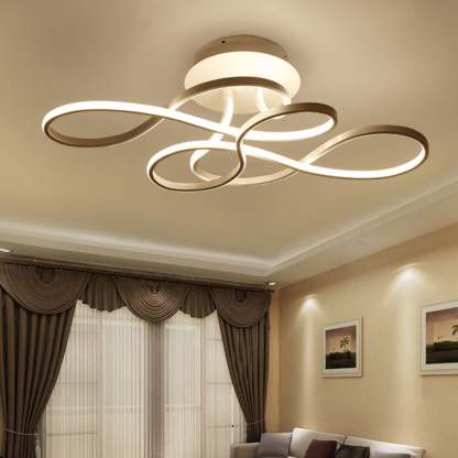 Minimalist Aluminum Acrylic Line LED Flush Mount Light