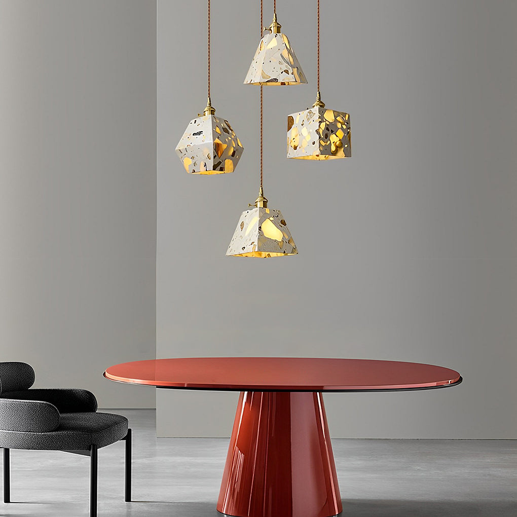 Retro Terrazzo Concrete Nordic LED Chandelier