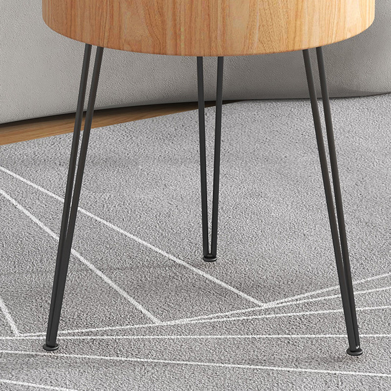 Minimalist Round Annual Wood Steel Coffee Table