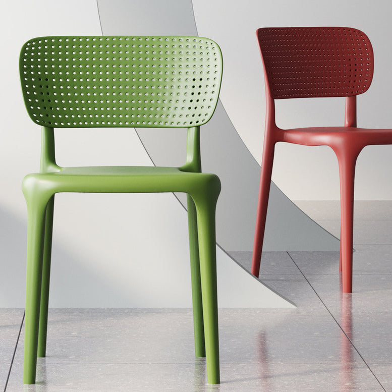 Contemporary Plastic Chair — White