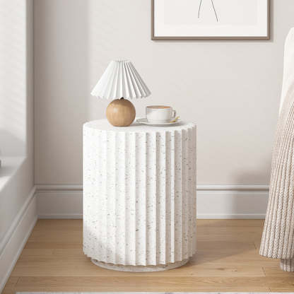 Minimalist Cylinder Wave Marble Coffee Table