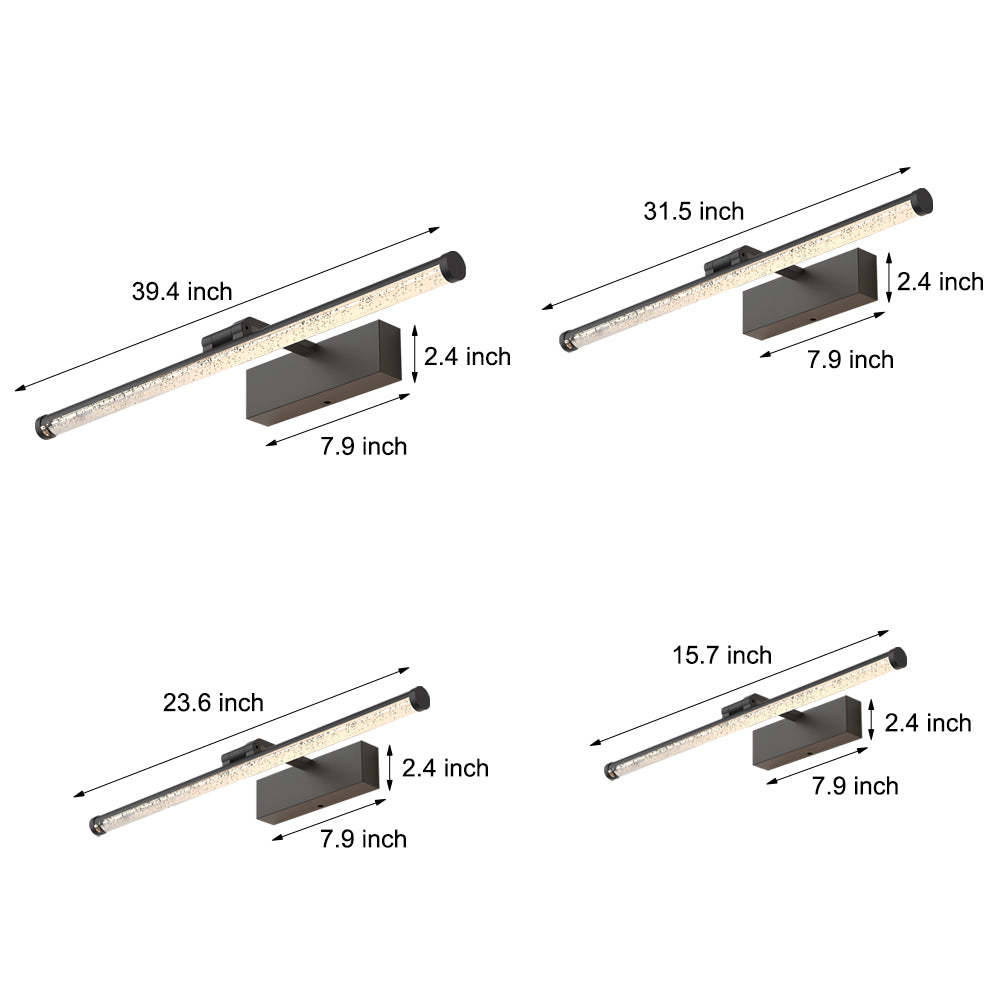 Rotatable Seeded Acrylic LED Dimmable Bathroom Vanity Bar
