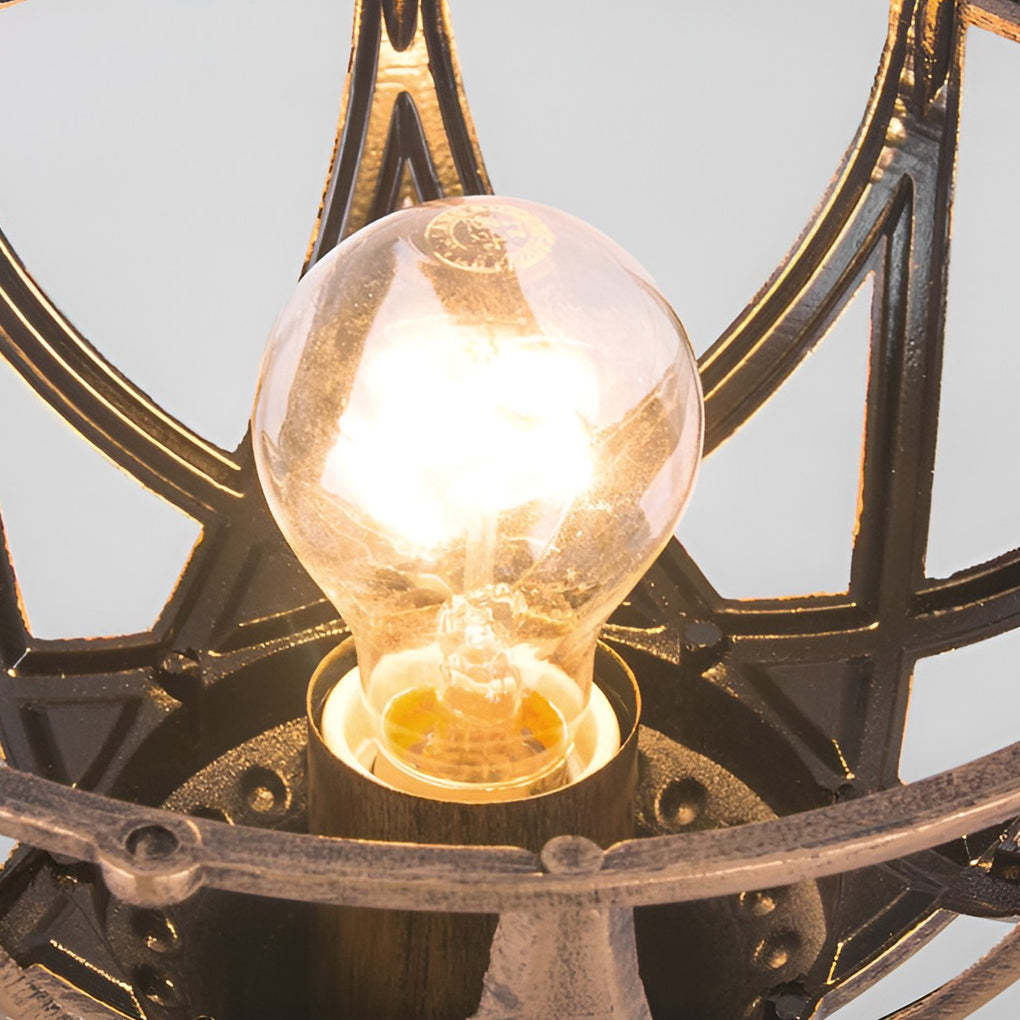 Round Glass E27 Waterproof European Style Outdoor Post Caps Lights-Lighom