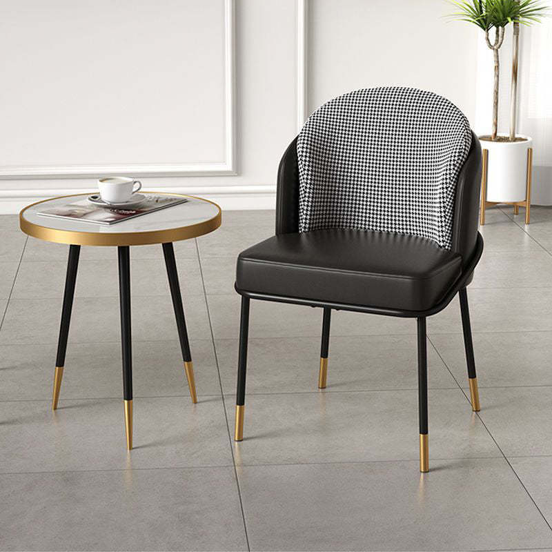 Nordic Leather Fabric Iron Wraparound Dining Chair