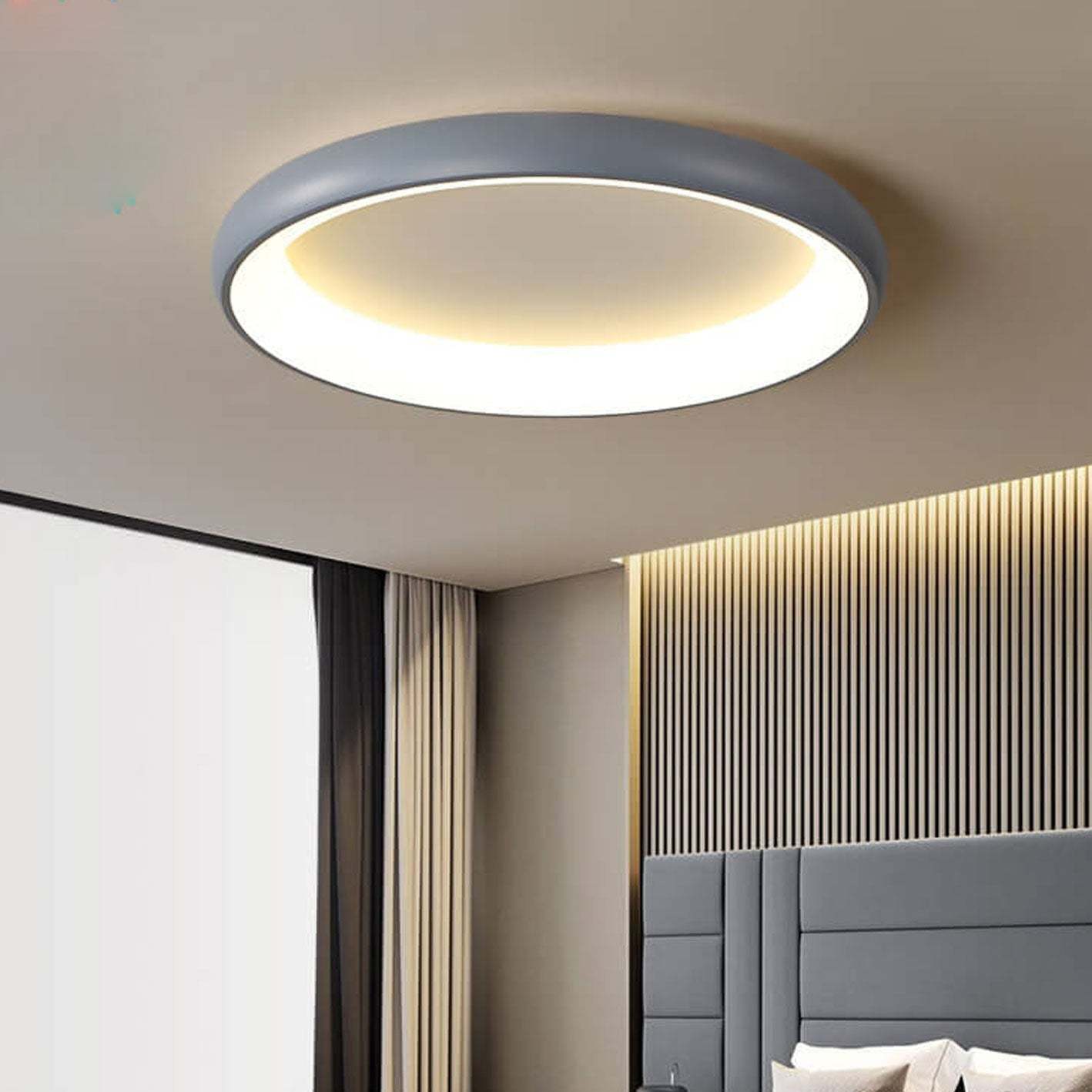Minimalist Round Aluminum Acrylic LED Flush Mount Light